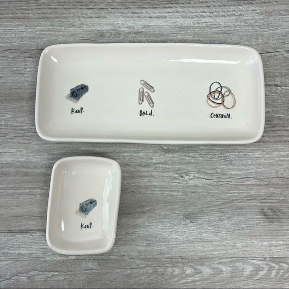 Rae Dunn Artisan Collection by Magenta Keep Hold Contain Desk Organizer set - Picture 3 of 6